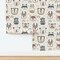 Baby Animal Wild Free Bear Lion Zebra Giraffe Fox Tiger Boho Neutral Cream Tan Custom Removable Wallpaper by Spoonflower Peel & Stick Wallpaper 2FT Wide